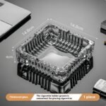 Glass Square Ashtray Creative Home Living Room Anti-fly - Image 3